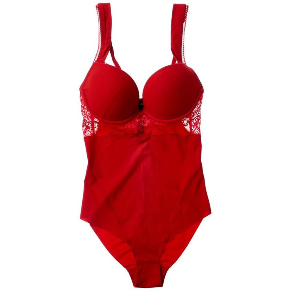 La Perla Womens  Padded Underwire Bodysuit, Red